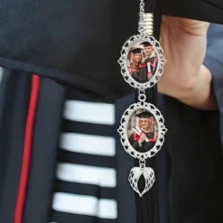 Personalized Graduation Tassel Photo Charm, Custom Memorial Best Graduation Gift,Charm with Angel Wings Unique Keepsake for Friends or Yourself, Perfect for Graduation, Birthday, Christmas