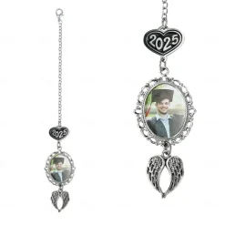 Personalized Graduation Tassel Photo Charm, Custom Memorial Best Graduation Gift,Charm with Angel Wings Unique Keepsake for Friends or Yourself, Perfect for Graduation, Birthday, Christmas