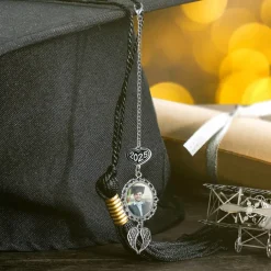 Personalized Graduation Tassel Photo Charm, Custom Memorial Best Graduation Gift,Charm with Angel Wings Unique Keepsake for Friends or Yourself, Perfect for Graduation, Birthday, Christmas