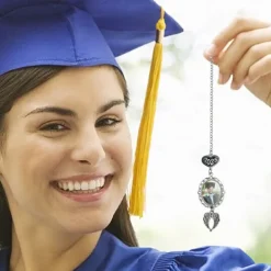 Personalized Graduation Tassel Photo Charm, Custom Memorial Best Graduation Gift,Charm with Angel Wings Unique Keepsake for Friends or Yourself, Perfect for Graduation, Birthday, Christmas