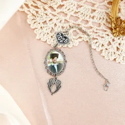 Personalized Graduation Tassel Photo Charm, Custom Memorial Best Graduation Gift,Charm with Angel Wings Unique Keepsake for Friends or Yourself, Perfect for Graduation, Birthday, Christmas