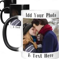 Personalized Magic Mug Custom Wedding Gift for Coupleized Photo Christmas Gift Mug Heat Reveal Sensitive Mug Color Changing Ceramic Mug Xmas Cup Coffee Mug with Image Logo Text Gifts