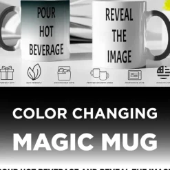 Personalized Magic Mug Custom Wedding Gift for Coupleized Photo Christmas Gift Mug Heat Reveal Sensitive Mug Color Changing Ceramic Mug Xmas Cup Coffee Mug with Image Logo Text Gifts