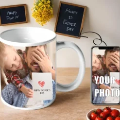 Personalized Photo Coffee Mug Custom Best Gift for Dad, 11oz Travel Mug with Pictures for Christmas, Family, Couple, Birthday, Friends, Ceramic Gift