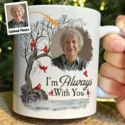 Personalized Photo Mug Memorial Cup Missing You Photo Mug- I'm Always With You - Thoughtful Christmas Gift for Family and Friends - Customizable Ceramic Mug