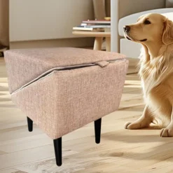 Pet Dog Stair Folding Chair Space Saving 2 in 1 Comfortable Climbing Step for Pets High Bed Dog Lamp Kitten Puppy Small Animal