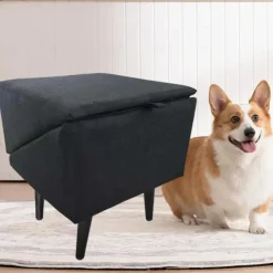 Pet Dog Stair Folding Chair Space Saving 2 in 1 Comfortable Climbing Step for Pets High Bed Dog Lamp Kitten Puppy Small Animal