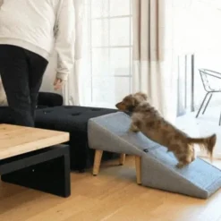 Pet Dog Stair Folding Chair Space Saving 2 in 1 Comfortable Climbing Step for Pets High Bed Dog Lamp Kitten Puppy Small Animal