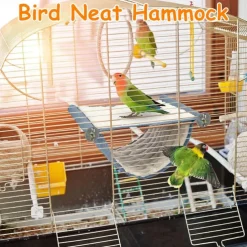 Pet Hanging Hammock Warm Nest Bed Removable Washable Bird Cage Perch For Parrot Hamster large yellow