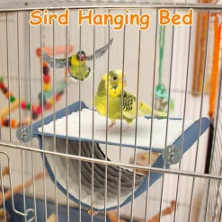 Pet Hanging Hammock Warm Nest Bed Removable Washable Bird Cage Perch For Parrot Hamster large yellow