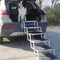 Pet Steps Aluminum Pet Stair Folding Dog Ladder for Trucks, Cars, SUVs & High Bed