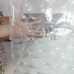 PEVA 8G Shower Curtain Liner, 72x72 Inch 3D Clear Blue Bubble Heavy Duty Waterproof Shower Curtain Liner Thick Plastic Shower Curtains Bathroom Shower Liner, 12 Hooks