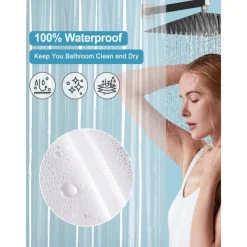 PEVA Long Clear Shower Curtain, 180x200cm 70