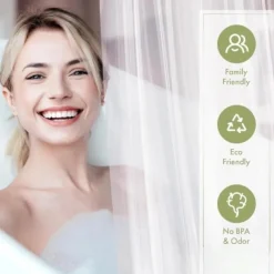 PEVA Shower Curtain Bath Curtain Waterproof Mildew Proof Clear Color White Black, Including Hooks 180x180cm 70