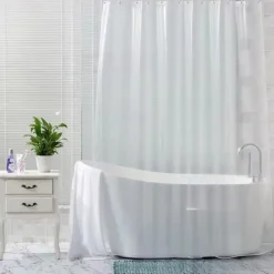 PEVA Shower Curtain Bath Curtain Waterproof Mildew Proof Clear Color White Black, Including Hooks 180x180cm 70