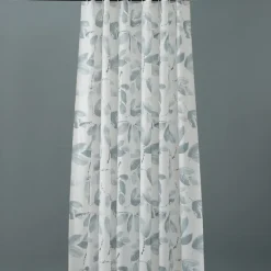 PEVA Shower Curtain Bath Curtain Waterproof Mildew Proof Green Leaf Pattern, Including Hooks 180x180cm 70"x70"