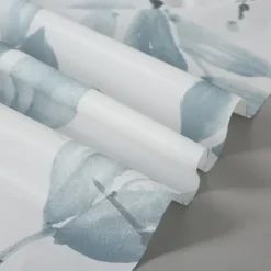 PEVA Shower Curtain Bath Curtain Waterproof Mildew Proof Green Leaf Pattern, Including Hooks 180x180cm 70