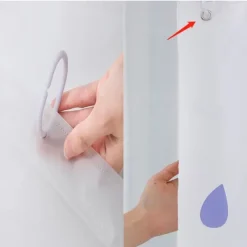 PEVA Shower Curtain Pattern Printed Bath Curtain Waterproof Mildew Proof, Including Hooks 180x180cm 70