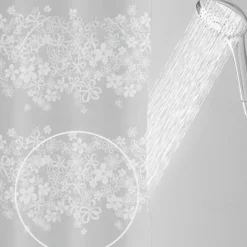 PEVA Shower Curtains, Water Resistant Bath Curtain for Bathroom Shower and Tub with Hooks Extra Long 240cm