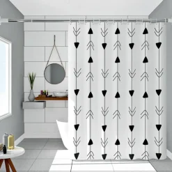 PEVA Shower Curtains, Water Resistant Bath Curtain for Bathroom Shower and Tub with Hooks Extra Long 240cm