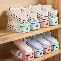 10-Piece Adjustable Shoe Rack - Space-Saving Easy-To-Assemble Storage Organizer For Entryways Bedrooms And More - Durable Plastic For Home And Dorm Use