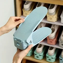 10-Piece Adjustable Shoe Rack - Space-Saving Easy-To-Assemble Storage Organizer For Entryways Bedrooms And More - Durable Plastic For Home And Dorm Use