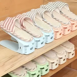 10-Piece Adjustable Shoe Rack - Space-Saving Easy-To-Assemble Storage Organizer For Entryways Bedrooms And More - Durable Plastic For Home And Dorm Use