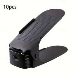 10-Piece Adjustable Shoe Rack - Space-Saving Easy-To-Assemble Storage Organizer For Entryways Bedrooms And More - Durable Plastic For Home And Dorm Use