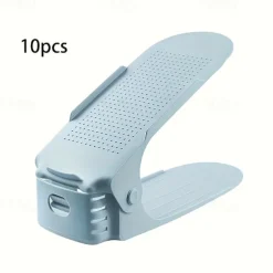 10-Piece Adjustable Shoe Rack - Space-Saving Easy-To-Assemble Storage Organizer For Entryways Bedrooms And More - Durable Plastic For Home And Dorm Use