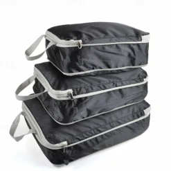 3-Piece Compression Packing Cubes Set for Travel Luggage Storage and Organizer, Large Capacity Expanding Storage Bags for Outdoor Travel & Home Use