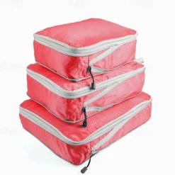 3-Piece Compression Packing Cubes Set for Travel Luggage Storage and Organizer, Large Capacity Expanding Storage Bags for Outdoor Travel & Home Use
