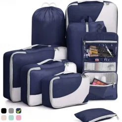 8-Piece Compression Packing Cubes Set for Travel, Luggage Storage and Organizer, Ultra-Light Travel Storage Bags