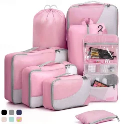 8-Piece Compression Packing Cubes Set for Travel, Luggage Storage and Organizer, Ultra-Light Travel Storage Bags