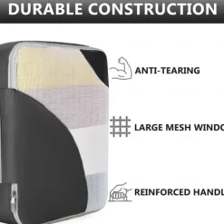 8-Piece Compression Packing Cubes Set for Travel, Luggage Storage and Organizer, Ultra-Light Travel Storage Bags