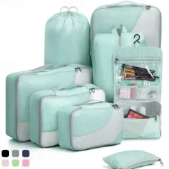 8-Piece Compression Packing Cubes Set for Travel, Luggage Storage and Organizer, Ultra-Light Travel Storage Bags