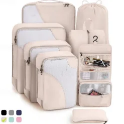8-Piece Compression Packing Cubes Set for Travel, Luggage Storage and Organizer, Ultra-Light Travel Storage Bags