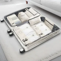 7-Piece Compression Packing Cubes Set for Travel, Luggage Organizer, Clothes, Underwear, and Shoes Storage Bags, Portable Sorting and Organizing Travel Accessories