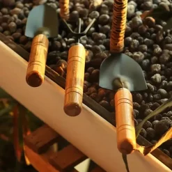 3-Piece Deluxe Garden Tool Set - Lightweight Aluminum Shovel & Rake for Succulent Plants Flower Beds & Loose Soil - Ergonomic Handle Ideal for Compact Gardening Needs