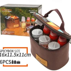 6-Piece Set Travel Spice Kit Spice Containers for Camping Portable Spice Kit Camping Salt Pepper Shakers Camping Spice Containers Seasoning Storage with Bag for Home Kitchen Camping BBQ Traveling