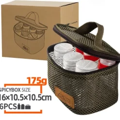 6-Piece Set Travel Spice Kit Spice Containers for Camping Portable Spice Kit Camping Salt Pepper Shakers Camping Spice Containers Seasoning Storage with Bag for Home Kitchen Camping BBQ Traveling