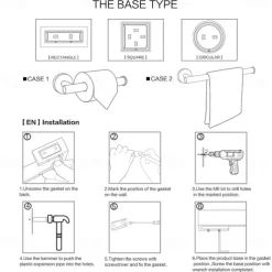 3-Piece Stainless Steel Bathroom Towel Rack Set - Includes Towel Bar, Toilet Paper Holder, and Hook - Available in 4 Finishes: Polished Chrome, Brushed Nickel, Black, and Brushed Gold