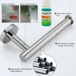 3-Piece Stainless Steel Bathroom Towel Rack Set - Includes Towel Bar, Toilet Paper Holder, and Hook - Available in 4 Finishes: Polished Chrome, Brushed Nickel, Black, and Brushed Gold