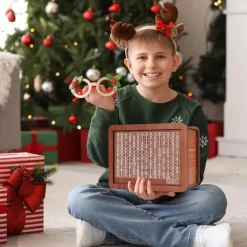 Piggy Bank for Adults Kids, Wooden Coin Bank for Boys and Girls, Adults Money Box with Counter for Savings Goal $10000 Best Gift for Friends (Deep Brown, 10000 Dollar)