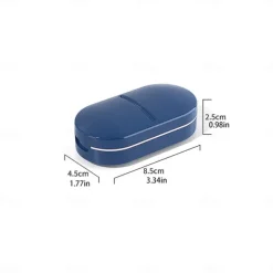 Pill Cutter, Pill Splitter Pill Cutter for Small or Large Pills, Cuts Vitamins Tablets, Portable Pretty Pill Crusher for Purse Pocket Blue