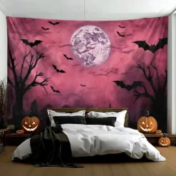 Pink Bats Hanging Tapestry Wall Art Large Tapestry Mural Decor Photograph Backdrop Blanket Curtain Home Bedroom Living Room Decoration
