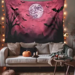 Pink Bats Hanging Tapestry Wall Art Large Tapestry Mural Decor Photograph Backdrop Blanket Curtain Home Bedroom Living Room Decoration