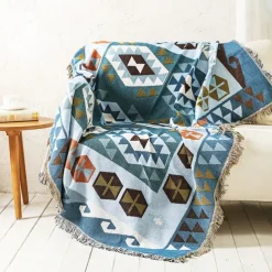 Plaid Blankets Knitted Sofa Cover Full Blanket Striped Room Bedside Blanket for Home Rugs Camping Picnic Blanket Boho Decorative