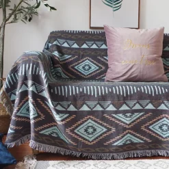 Plaid Blankets Knitted Sofa Cover Full Blanket Striped Room Bedside Blanket for Home Rugs Camping Picnic Blanket Boho Decorative