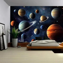 Planet Universe Hanging Tapestry Wall Art Large Tapestry Mural Decor Photograph Backdrop Blanket Curtain Home Bedroom Living Room Decoration