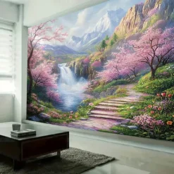 Plant Flower Water Landscape Tapestry Wall Art Large Tapestry Mural Decor Photograph Backdrop Blanket Curtain Home Bedroom Living Room Decoration